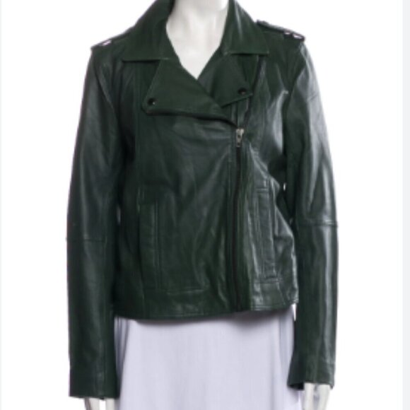 Walter Baker Jackets & Blazers - Walter Baker‎ Leather Biker Jacket in Green sz XS